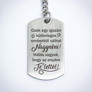 Te lettél a Nagynénim acél medálos kulcstartó - táska & tok - kulcstartó & táskadísz - kulcstartó - Meska.hu