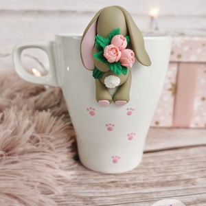 Nyuszis csésze, Otthon & Életmód, Konyhafelszerelés, tálalás, Tálalás, Bögre & Csésze, Gyurma, MESKA