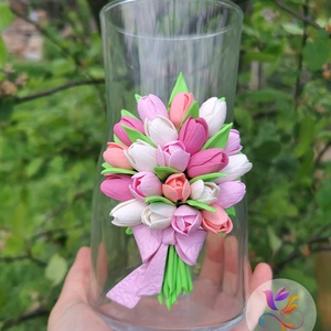 Tulipános váza, Otthon & Életmód, Dekoráció, Virágdísz és tartó, Váza, Gyurma, MESKA