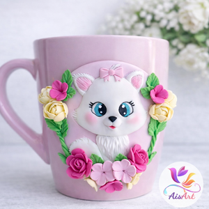 Cicás bögre, Otthon & Életmód, Konyhafelszerelés, tálalás, Tálalás, Bögre & Csésze, Gyurma, MESKA