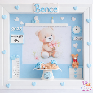 Baba képkeret, Baba - mama, Babaszoba dekoráció, Babaszoba kép, Gyurma, MESKA