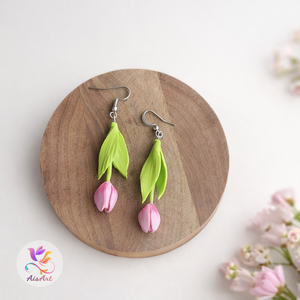 Tulipános fülbevaló, Ékszer, Fülbevaló, Lógó fülbevaló, Ékszerkészítés, MESKA