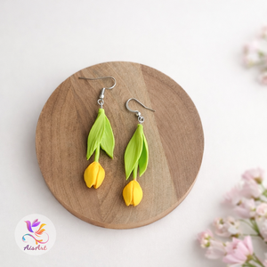 Tulipános fülbevaló, Ékszer, Fülbevaló, Lógó fülbevaló, Ékszerkészítés, MESKA