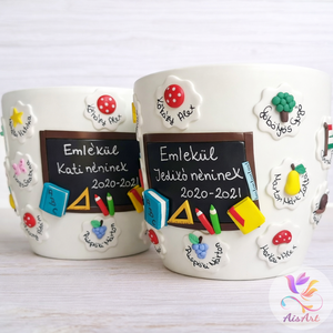 Díszített kaspó pedagógusoknak - otthon & életmód - virágdekoráció - virágtartó - kaspó - Meska.hu