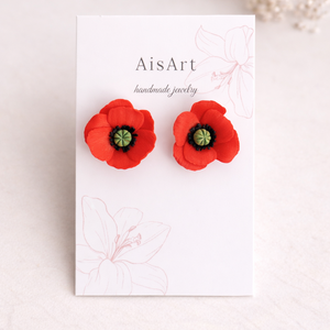 Pipacs fülbevaló - ékszer - fülbevaló - pötty fülbevaló - Meska.hu