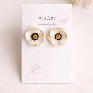 Pipacs fülbevaló - ékszer - fülbevaló - pötty fülbevaló - Meska.hu