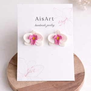 Orchidea fülbevaló, Ékszer, Fülbevaló, Pötty fülbevaló, Ékszerkészítés, MESKA