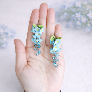 Nefelejcs fülbevaló - ékszer - fülbevaló - lógó fülbevaló - Meska.hu