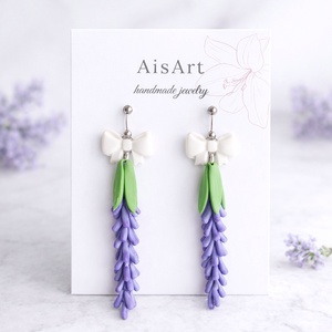 Levendula fülbevaló - Meska.hu