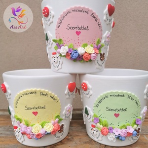 Díszített kaspó pedagógusoknak - Meska.hu