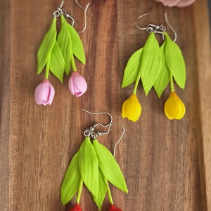 Tulipános fülbevaló - ékszer - fülbevaló - lógó fülbevaló - Meska.hu