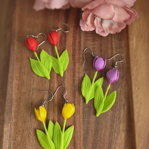 Tulipános fülbevaló - ékszer - fülbevaló - lógó fülbevaló - Meska.hu
