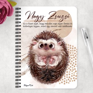 Személyre szabható - Cuki süni mintás A5-ös füzet - otthon & életmód - papír, írószer - jegyzetfüzet & napló - Meska.hu