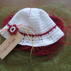 Fehér kislány kalap 44-es méret -  - Meska.hu
