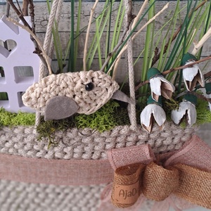 Hóvirágos, madárkás ajtódísz - otthon & életmód - dekoráció - ajtó- és ablak dekoráció - ajtódísz & kopogtató - Meska.hu