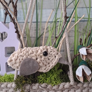 Hóvirágos, madárkás ajtódísz - otthon & életmód - dekoráció - ajtó- és ablak dekoráció - ajtódísz & kopogtató - Meska.hu