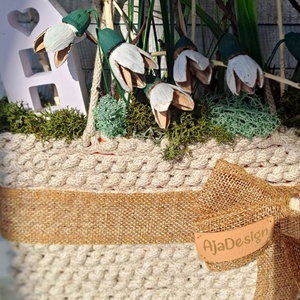 Hóvirágos, házikós ajtódísz - otthon & életmód - dekoráció - ajtó- és ablak dekoráció - ajtódísz & kopogtató - Meska.hu