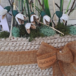 Hóvirágos, házikós ajtódísz - otthon & életmód - dekoráció - ajtó- és ablak dekoráció - ajtódísz & kopogtató - Meska.hu