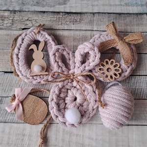 Húsvéti horgolt díszek dobozban - ünnepi díszek, dekorációk - húsvéti díszek és dekorációk - húsvéti tojásfadíszek - Meska.hu