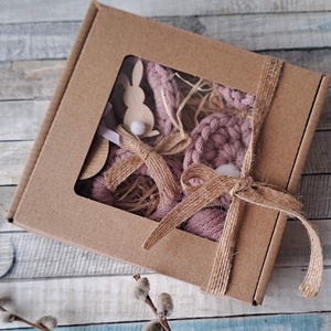 Húsvéti horgolt díszek dobozban - ünnepi díszek, dekorációk - húsvéti díszek és dekorációk - húsvéti tojásfadíszek - Meska.hu