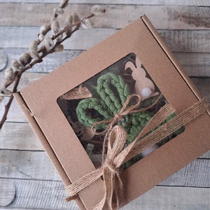 Húsvéti horgolt díszek dobozban - ünnepi díszek, dekorációk - húsvéti díszek és dekorációk - húsvéti tojásfadíszek - Meska.hu