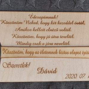 Köszönőajándék Édesapáknak!, Esküvő, Emlék & Ajándék, Szülőköszöntő ajándék, Gravírozás, pirográfia, MESKA