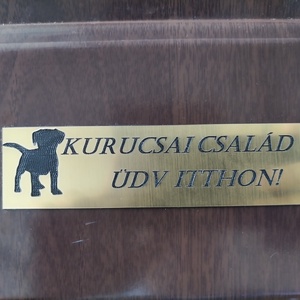 Gravírozott névtábla ajtóra vagy postaládára egyedi felirattal, Otthon & Életmód, Dekoráció, Ajtó- és ablak dekoráció, Ajtótábla, Gravírozás, pirográfia, MESKA