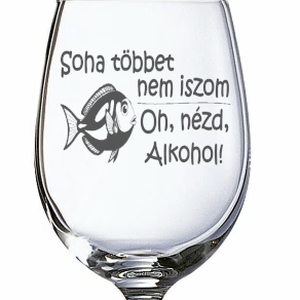 Vicces feliratú pohár  Többet nem iszom! Oh nézd, alkohol! - Meska.hu