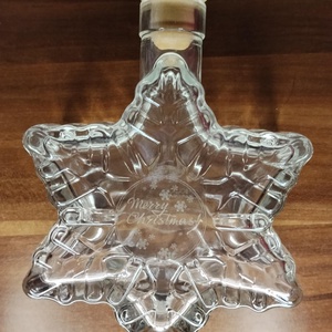 Karácsonyi hópehely alakú díszüveg saját felirattal - otthon & életmód - dekoráció - asztal és polc dekoráció - díszüveg - Meska.hu