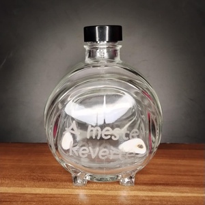 Hordó alakú díszüveg palack saját felirattal - otthon & életmód - dekoráció - asztal és polc dekoráció - díszüveg - Meska.hu