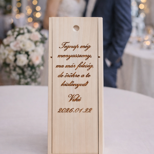 Szülőköszöntő ajándék esküvőre � Egyedi gravírozott fadoboz megható üzenettel, Otthon & Életmód, Dekoráció, Asztal és polc dekoráció, Díszdoboz, Gravírozás, pirográfia, MESKA