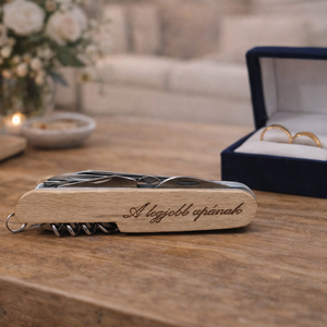 Gravírozott bicska édesapának � Megható szülőköszöntő ajándék esküvőre, Esküvő, Emlék & Ajándék, Szülőköszöntő ajándék, Gravírozás, pirográfia, MESKA