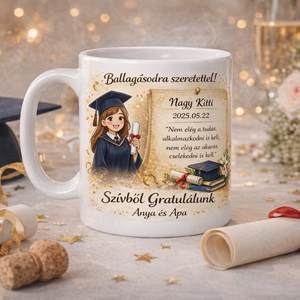 Egyedi ballagási bögre � szívből jövő ajándék egy különleges napra - Meska.hu