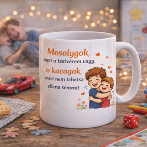 Vicces testvér bögre � Szeretettel, egy kis csipkelődéssel - Meska.hu