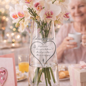 Váza anyák napjára, Esküvő, Dekoráció, Asztaldísz, Gravírozás, pirográfia, MESKA