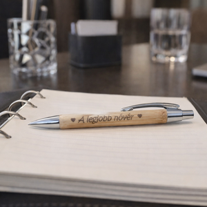 Bambusz toll egyedi felirattal, névvel, Otthon & Életmód, Papír, írószer, Ceruza & Toll, Gravírozás, pirográfia, MESKA