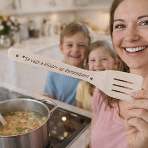 Gravírozott Fakanál egyedi felirattal, Otthon & Életmód, Konyhafelszerelés, tálalás, Sütés, főzés, Fakanál & Fakanáltartó, Gravírozás, pirográfia, MESKA