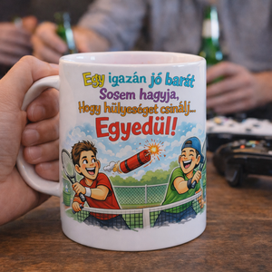 Vicces barátos bögre � Az igazi barátság definíciója, Otthon & Életmód, Konyhafelszerelés, tálalás, Tálalás, Bögre & Csésze, Gravírozás, pirográfia, MESKA