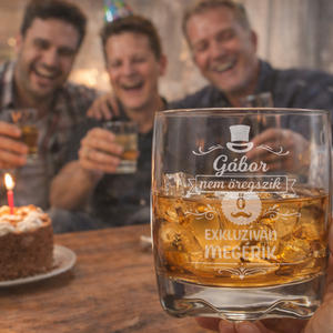 Whiskys pohár humoros felirattal - Meska.hu