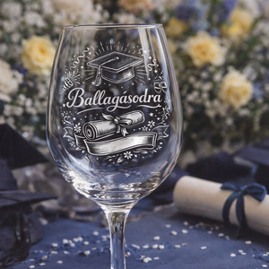 Gravírozott ballagási borospohár � Ballagásodra felirattal - Meska.hu