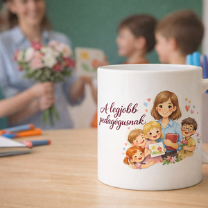 Pedagógusnapi ajándék bögre � A legjobb pedagógusnak felirattal, Otthon & Életmód, Konyhafelszerelés, tálalás, Tálalás, Bögre & Csésze, Gravírozás, pirográfia, MESKA