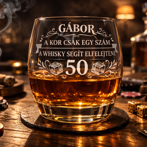 Gravírozott whiskys pohár � Névre szóló ajándék férfiaknak - Meska.hu