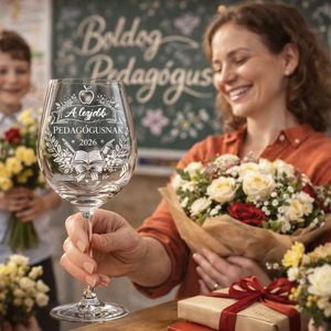 A legjobb Pedagógusnak � Gravírozott borospohár pedagógusnapra, Otthon & Életmód, Konyhafelszerelés, tálalás, Tálalás, Boros poharak, szettek, Gravírozás, pirográfia, MESKA