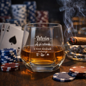 Prémium gyémánt formájú gravírozott whiskys pohár � A jó sztorik a rossz döntések eredménye  - Meska.hu