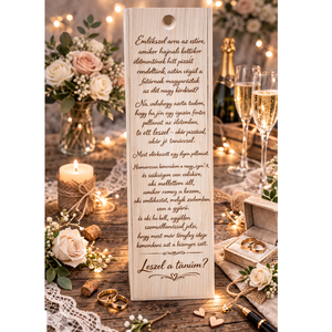 Gravírozott tanú felkérő borosdoboz + gravírozott bor  � Leszel a tanúm? egyedi, humoros szöveggel - Meska.hu