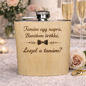 Férfi tanú felkérő flaska, Esküvő, Meghívó & Kártya, Tanú felkérő, Gravírozás, pirográfia, MESKA
