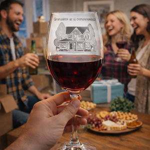 Gravírozott pohár házavatóra - Meska.hu