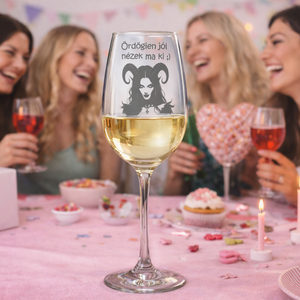 Ördögien jól nézek ma ki! � Gravírozott borospohár, Otthon & Életmód, Konyhafelszerelés, tálalás, Tálalás, Boros poharak, szettek, Gravírozás, pirográfia, MESKA