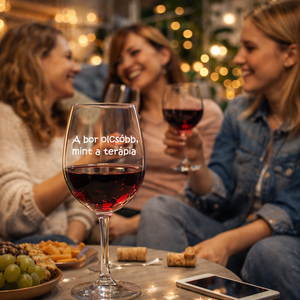 A bor olcsóbb, mint a terápia � Gravírozott borospohár - Meska.hu