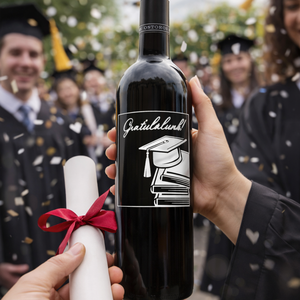  Gravírozott bor  ballagásra, diplomaosztóra, Élelmiszer, Alkoholos italok, Gravírozás, pirográfia, MESKA